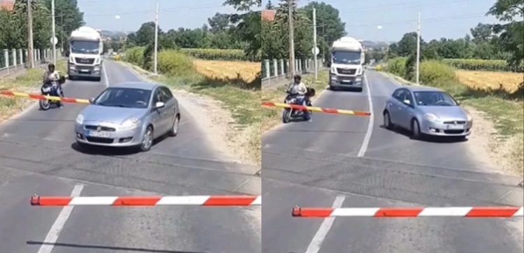 Bahata vožnja na pružnom prelazu u Ralji