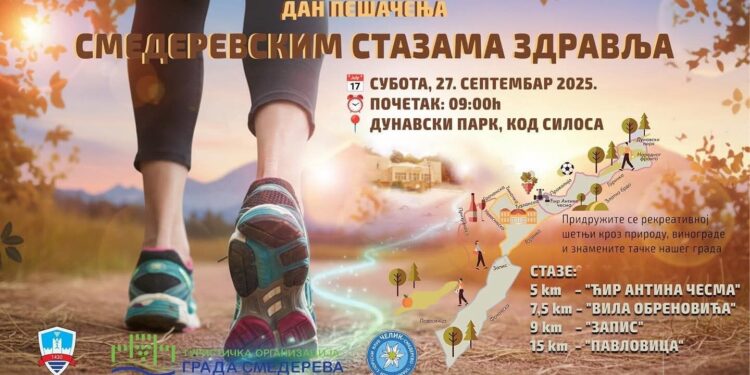 U subotu u Smederevu Dan pešačenja