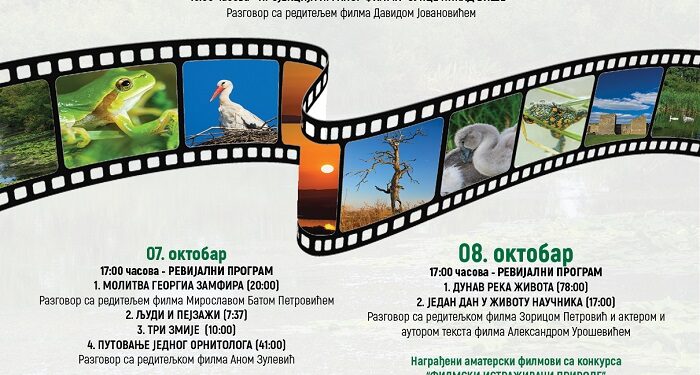 Treći festival prirodnjačkog filma u Muzeju Smedereva od 6. do 8. oktobra
