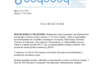 JKP Vodovod Smederevo: Poremećaj vodosnabdevanja