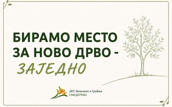 Zelenilo Smederevo: Biramo mesto za novo drvo – zajedno